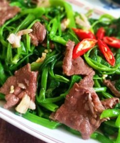 Nghé xào rau muống