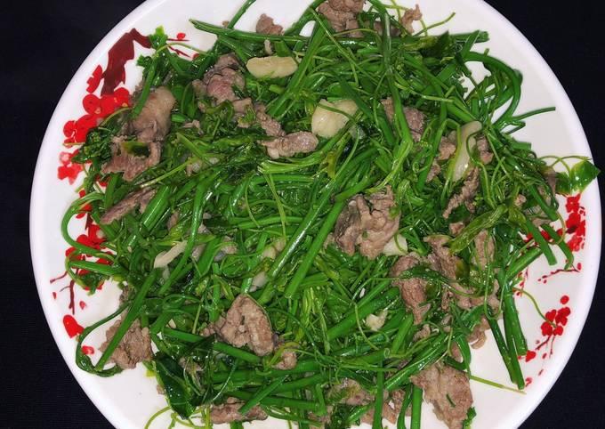 Nghé xào rau bò khai